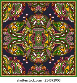 Traditional ornamental floral paisley bandanna. You can use this pattern in the design of carpet, shawl, pillow, cushion