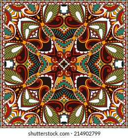 Traditional ornamental floral paisley bandanna. You can use this pattern in the design of carpet, shawl, pillow, cushion, vector illustration