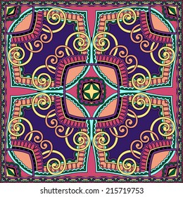 Traditional ornamental floral paisley bandanna. You can use this pattern in the design of carpet, shawl, pillow, cushion, vector illustration