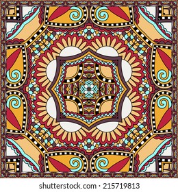 Traditional ornamental floral paisley bandanna. You can use this pattern in the design of carpet, shawl, pillow, cushion, vector illustration