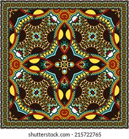 Traditional ornamental floral paisley bandanna. You can use this pattern in the design of carpet, shawl, pillow, cushion, vector illustration