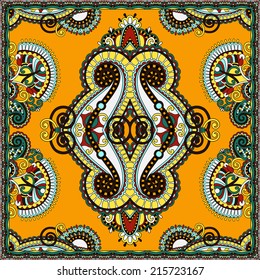 Traditional ornamental floral paisley bandanna. You can use this pattern in the design of carpet, shawl, pillow, cushion, vector illustration