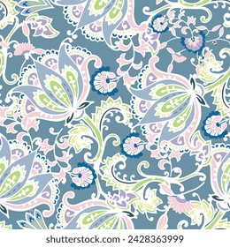 Traditional ornamental floral paisley seamless pattern