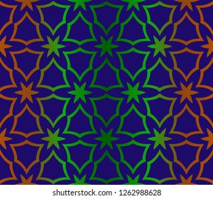 Traditional Ornamental Floral Pattern. For Design Of Carpet, Shawl, Pillow, Cushion. Vector Illustration. Seamless. Gradient color.