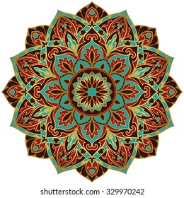 Traditional ornamental floral round pattern. Vintage decorative element. Vector mandala. It can be used for a tattoo.