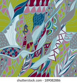 Traditional ornamental paisley bandanna Hand drawn background with artistic pattern. Bright colors.Seamless pattern can be used for wallpaper, pattern fills, web page background, surface textures.
