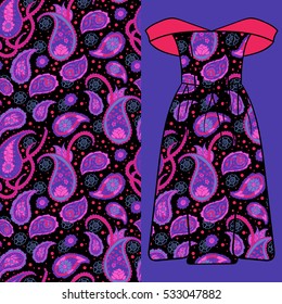 Traditional ornamental paisley bandanna. You can use this pattern in the design of carpet, shawl, pillow, cushion. Boho hippie style