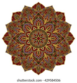 Traditional ornamental round pattern. Vintage decorative element. Vector rich mandala.