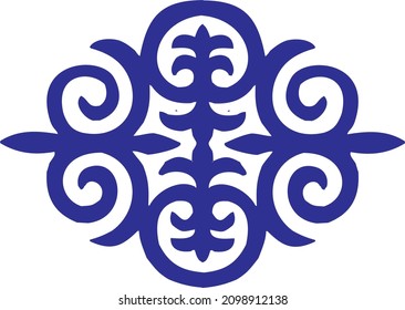 Traditional ornaments in Kyrgyz traditional style.  Abstract Asian Ethnic national pattern of the ancient nomads of the Kyrgyz, Kazakhs. Ornament of Middle Asia for decoration of clothes and yurts.