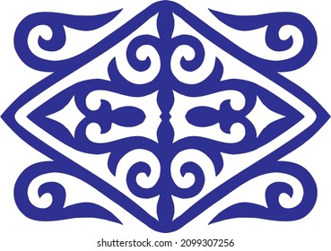 Traditional ornaments in Kyrgyz traditional style.  Abstract Asian Ethnic national pattern of the ancient nomads of the Kyrgyz, Kazakhs. Ornament of Middle Asia for decoration of clothes and yurts.
