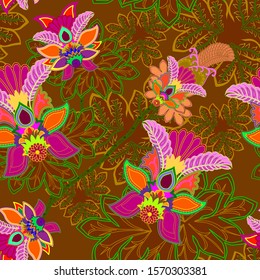 Traditional ornaments of oriental patterns in texture illustrations