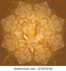 Traditional ornaments of oriental patterns in texture illustrations