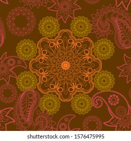 Traditional ornaments of oriental patterns in texture illustrations