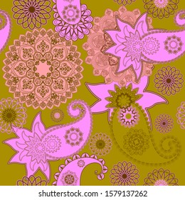 Traditional ornaments of oriental patterns in texture illustrations