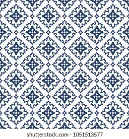 Traditionelles dekoratives Fliesenmuster mit Ornamenten. Ornamental nahtloser Hintergrund. Arabische Retro-Tapete. Vektorgrafik