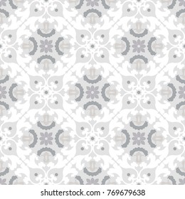 Traditional ornate decorative tiled pattern. Ornamental seamless background. Arabic retro wallpaper. Vector illustration