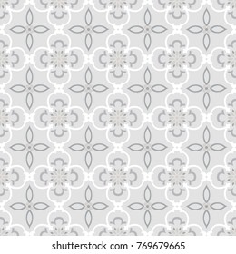 Traditional ornate decorative tiled pattern. Ornamental seamless background. Arabic retro wallpaper. Vector illustration