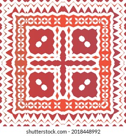 Traditional ornate mexican talavera. Bathroom design. Vector seamless pattern flyer. Red abstract background for web backdrop, print, pillows, surface texture, wallpaper, towels.