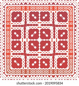 Traditional ornate mexican talavera. Bathroom design. Vector seamless pattern flyer. Red abstract background for web backdrop, print, pillows, surface texture, wallpaper, towels.