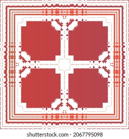 Traditional ornate mexican talavera. Bathroom design. Vector seamless pattern flyer. Red abstract background for web backdrop, print, pillows, surface texture, wallpaper, towels.
