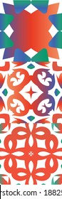 Traditional ornate mexican talavera. Collection of vector seamless patterns. Creative design. Red abstract backgrounds for web backdrop, print, pillows, surface texture, wallpaper, towels.