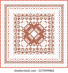 Traditional ornate mexican talavera. Colored design. Vector seamless pattern flyer. Red abstract background for web backdrop, print, pillows, surface texture, wallpaper, towels.