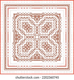 Traditional ornate mexican talavera. Colored design. Vector seamless pattern flyer. Red abstract background for web backdrop, print, pillows, surface texture, wallpaper, towels.