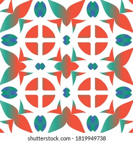 Traditional ornate mexican talavera. Fashionable design. Vector seamless pattern texture. Red abstract background for web backdrop, print, pillows, surface texture, wallpaper, towels.