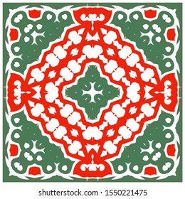 Traditional ornate mexican talavera. Graphic design. Vector seamless pattern elements. Red abstract background for web backdrop, print, pillows, surface texture, wallpaper, towels.