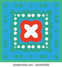 Traditional ornate mexican talavera. Graphic design. Vector seamless pattern elements. Red abstract background for web backdrop, print, pillows, surface texture, wallpaper, towels.