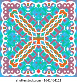 Traditional ornate mexican talavera. Graphic design. Vector seamless pattern elements. Red abstract background for web backdrop, print, pillows, surface texture, wallpaper, towels.