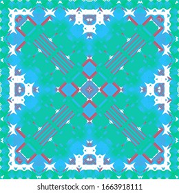 Traditional ornate mexican talavera. Graphic design. Vector seamless pattern elements. Red abstract background for web backdrop, print, pillows, surface texture, wallpaper, towels.