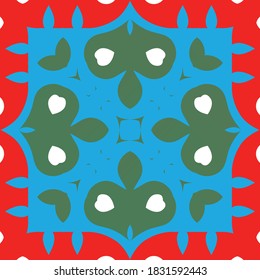 Traditional ornate mexican talavera. Graphic design. Vector seamless pattern elements. Red abstract background for web backdrop, print, pillows, surface texture, wallpaper, towels.