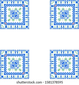 Traditional ornate mexican talavera. Hand drawn design. Vector seamless pattern watercolor. Red abstract background for web backdrop, print, pillows, surface texture, wallpaper, towels.