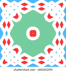 Traditional ornate mexican talavera. Hand drawn design. Vector seamless pattern watercolor. Red abstract background for web backdrop, print, pillows, surface texture, wallpaper, towels.