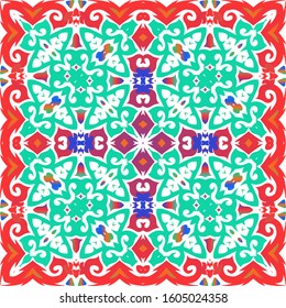 Traditional ornate mexican talavera. Hand drawn design. Collection of vector seamless patterns. Multi colored abstract backgrounds for web backdrop, print, pillows, surface texture, wallpaper, towels.
