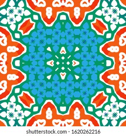 Traditional ornate mexican talavera. Hand drawn design. Collection of vector seamless patterns. Red abstract backgrounds for web backdrop, print, pillows, surface texture, wallpaper, towels.