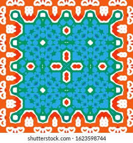 Traditional ornate mexican talavera. Hand drawn design. Collection of vector seamless patterns. Red abstract backgrounds for web backdrop, print, pillows, surface texture, wallpaper, towels.