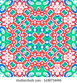 Traditional ornate mexican talavera. Hand drawn design. Collection of vector seamless patterns. Red abstract backgrounds for web backdrop, print, pillows, surface texture, wallpaper, towels.