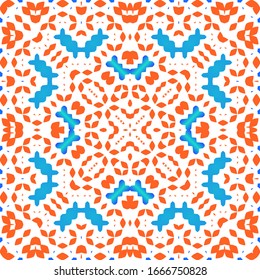 Traditional ornate mexican talavera. Hand drawn design. Collection of vector seamless patterns. Red abstract backgrounds for web backdrop, print, pillows, surface texture, wallpaper, towels.