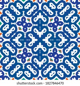 Traditional ornate mexican talavera. Hand drawn design. Collection of vector seamless patterns. Red abstract backgrounds for web backdrop, print, pillows, surface texture, wallpaper, towels.
