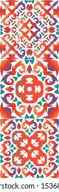 Traditional ornate mexican talavera. Kitchen design. Set of vector seamless patterns. Red abstract backgrounds for web backdrop, print, pillows, surface texture, wallpaper, towels.