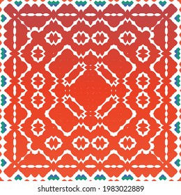 Traditional ornate mexican talavera. Modern design. Vector seamless pattern theme. Red abstract background for web backdrop, print, pillows, surface texture, wallpaper, towels.