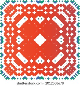 Traditional ornate mexican talavera. Modern design. Vector seamless pattern theme. Red abstract background for web backdrop, print, pillows, surface texture, wallpaper, towels.