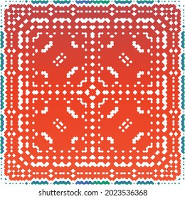Traditional ornate mexican talavera. Modern design. Vector seamless pattern theme. Red abstract background for web backdrop, print, pillows, surface texture, wallpaper, towels.