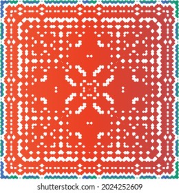 Traditional ornate mexican talavera. Modern design. Vector seamless pattern theme. Red abstract background for web backdrop, print, pillows, surface texture, wallpaper, towels.