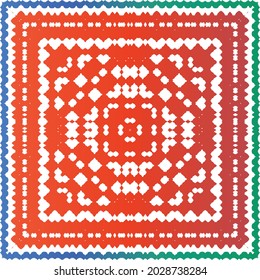 Traditional ornate mexican talavera. Modern design. Vector seamless pattern theme. Red abstract background for web backdrop, print, pillows, surface texture, wallpaper, towels.