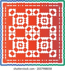 Traditional ornate mexican talavera. Modern design. Vector seamless pattern theme. Red abstract background for web backdrop, print, pillows, surface texture, wallpaper, towels.