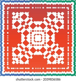 Traditional ornate mexican talavera. Modern design. Vector seamless pattern theme. Red abstract background for web backdrop, print, pillows, surface texture, wallpaper, towels.