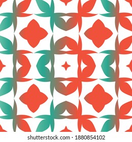 Traditional ornate mexican talavera. Original design. Vector seamless pattern trellis. Red abstract background for web backdrop, print, pillows, surface texture, wallpaper, towels.